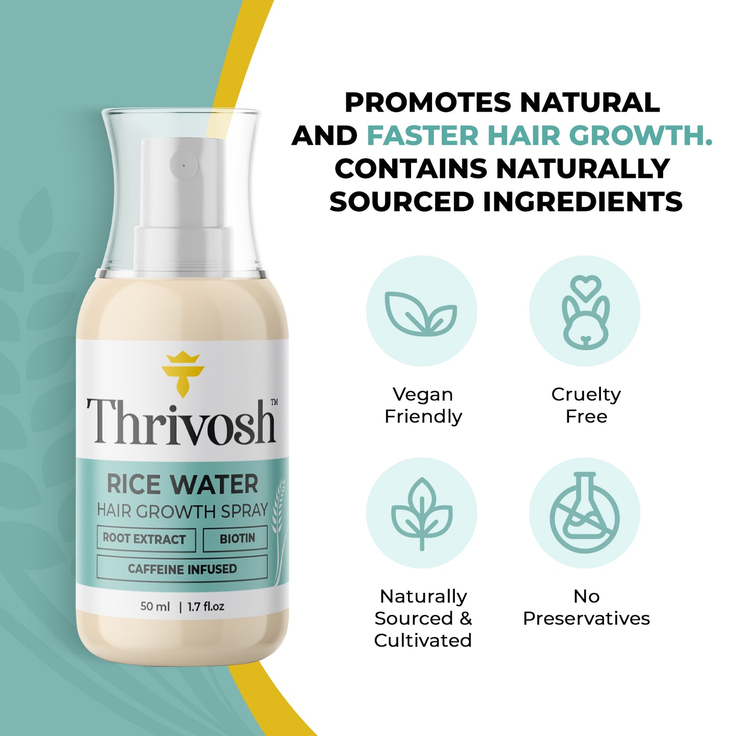 Thrivosh Rice Water Spray for Hair Growth | 50ml